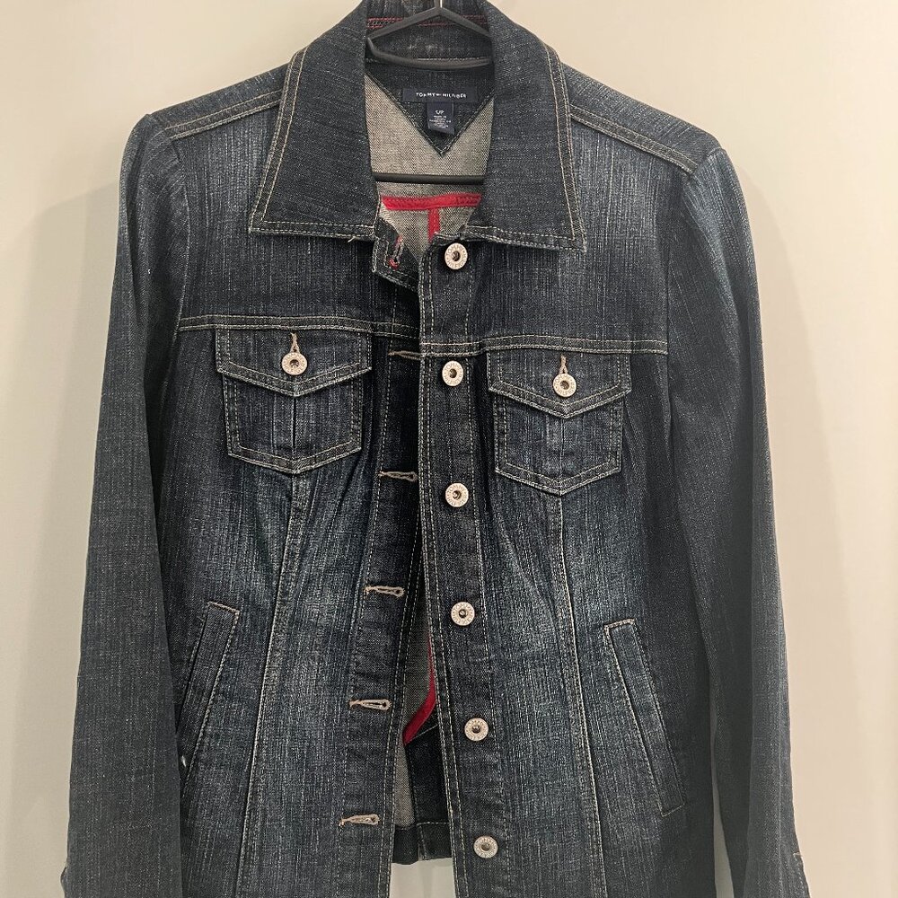 Tommy Hilfiger Women's Dark Wash Denim Jacket - Classic Logo Trucker